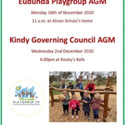 Eudunda Playgroup AGM – 16th Nov 2020