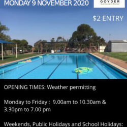 Eudunda Swimming Pool Swimming Season Opens Mon 9th Nov 2020