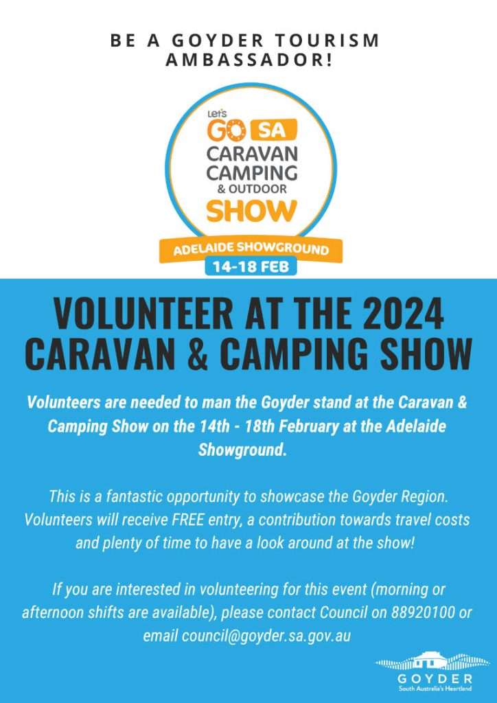 Volunteer at 2024 Caravan & Camping Show will be held on 14th – 18th February