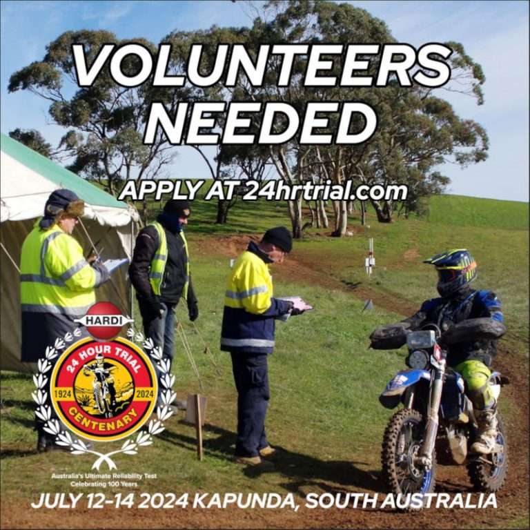 24 Hour Trial Centenary Event - July 12-14 2024 - Kapunda SA - Volunteers Needed