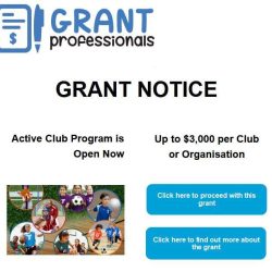 Active Club Program – Grant Open – Closes 26th Nov 2024