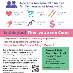 Barossa & Light Region Carer Event – 13th April 2023