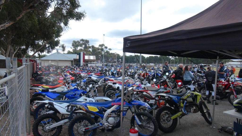 Bikes Parked in the Compound waiting their turn 