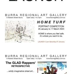 The Burra Regional Art Gallery – ‘Home Turf & The GLAD Rappers Retrospective’  Exhibit Closing Soon – 17th March 2024