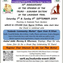 10th Anniversary Opening Of Walking Trail – Truro to Eudunda – 7th & 8th Sept 2024 – All Welcome, Walk Or Cycle