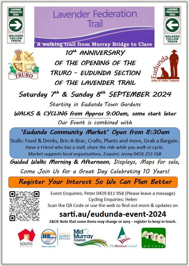 Celebrate 10th Anniversary of Opening of Truro to Eudunda Trail - Poster