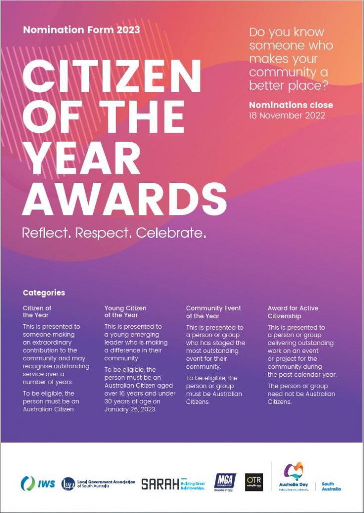 Citizen of the Year Awards for 2022 poster