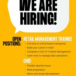 Coopers Fresh – Open Positions – Retail Management Trainee & Chef – Aug 2024