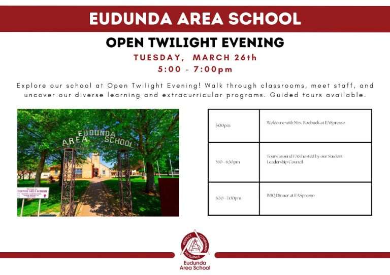 Eudunda Area School - Open Twilight Evening - 26th March 2024