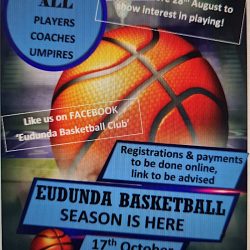 Eudunda Basketball Club – 2022 Season – Calling for Registrations before 28th Aug 2022