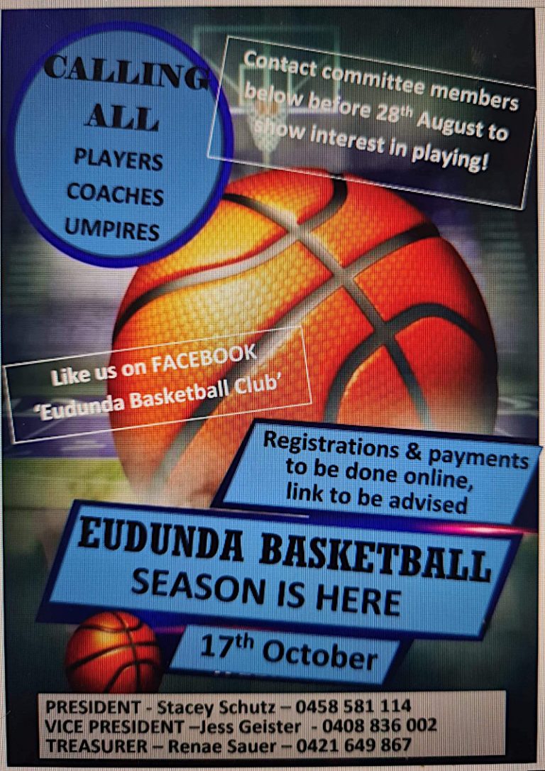 Eudunda Basketball Club - Calling for Registrations 2022