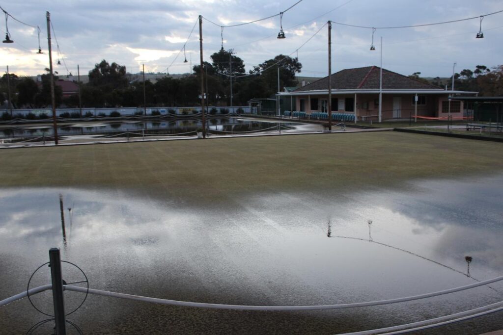 Eudunda Bowling Club - several hrs after flood by Peter Herriman