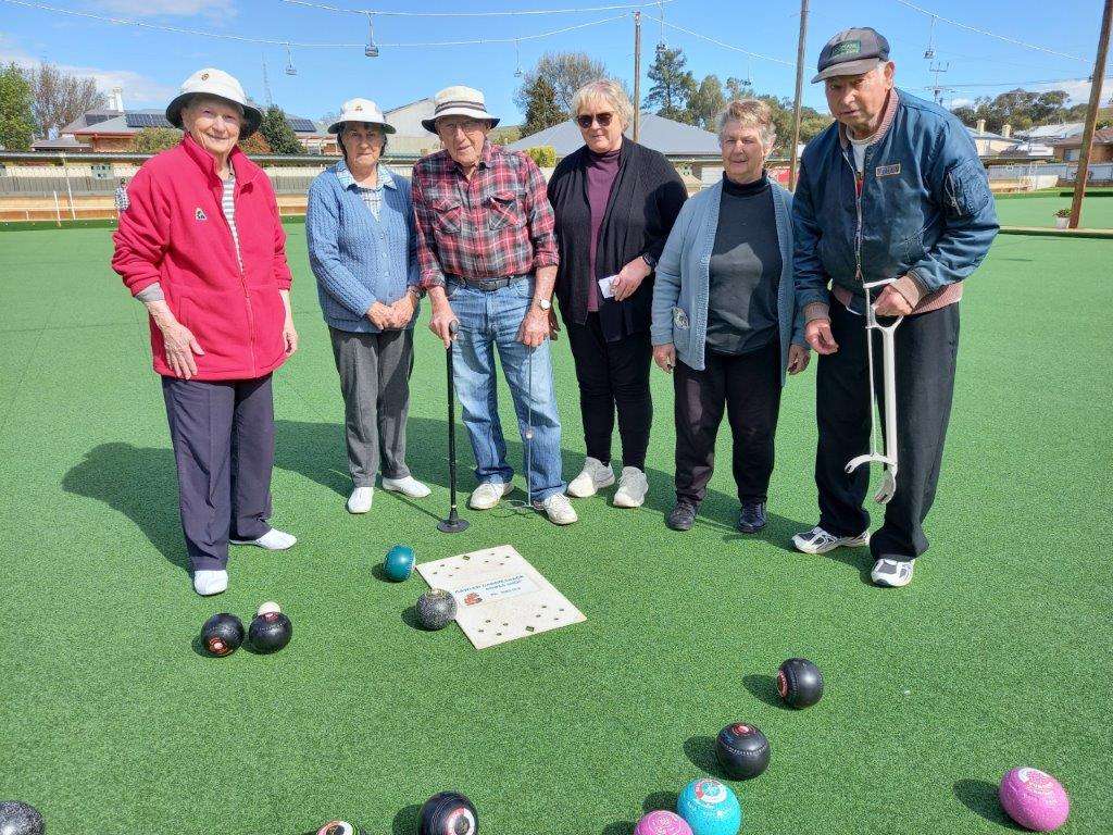 Eudunda Friday Afternoon Bowls - Pat Obst, Joy Hams, Murray Sauer, Coral Schutz, Helen Vater, George Mitev