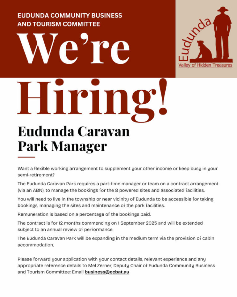 Eudunda Caravan Park Manager Position Available