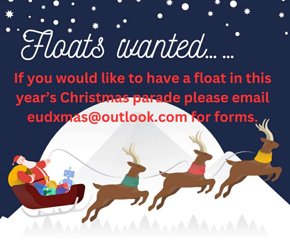 Eudunda Christmas Street Party Committee Are Looking For Floats for the 6th Dec 2024