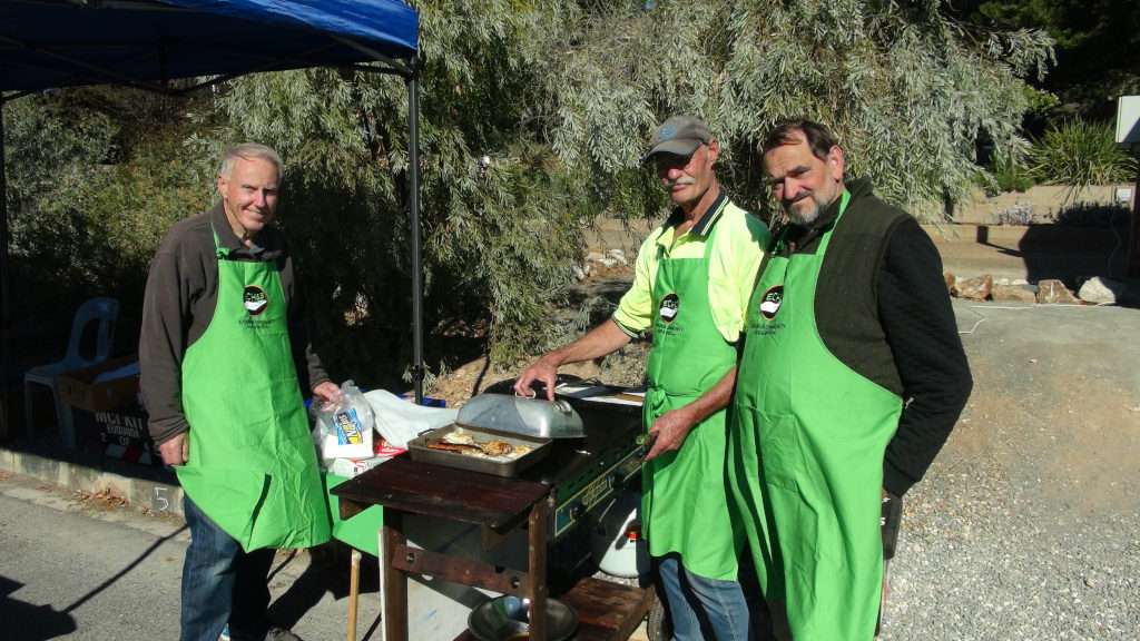 Eudunda Community Hub & Shed - Fellows cooking - Trevor, John & Willy at BBQ