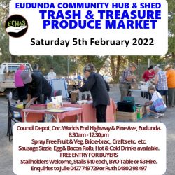 Hub & Shed Trash & Treasure – Saturday 5th Feb 2022