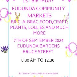 This Weekend ‘Eudunda Community Market’ Celebrate Their  First Birthday On Saturday – 7th Sept 2024