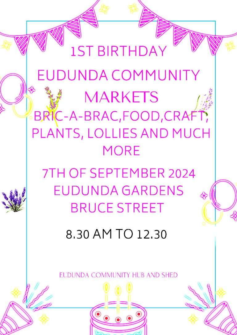 Eudunda Community Markets - 7th Sept 2024