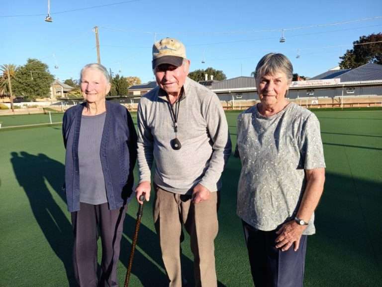 Eudunda Friday Social Bowls Pat Obst, George Mitev, Joy Hams