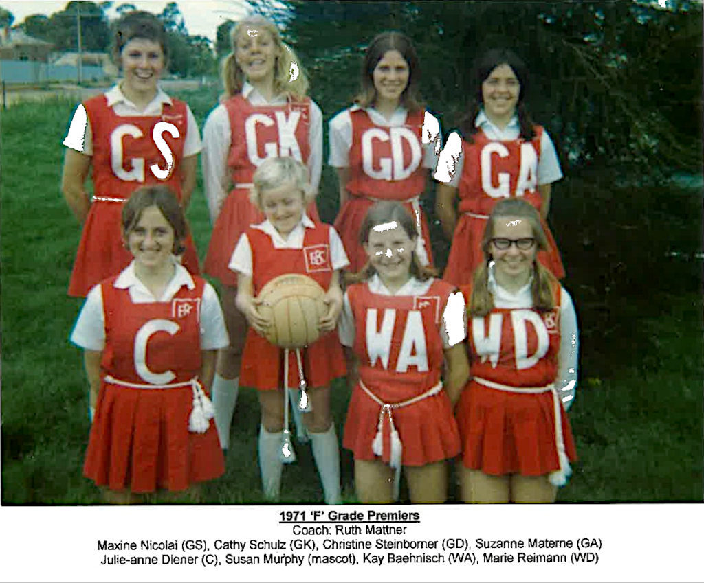 Eudunda Netball Club F Grade Premiers 1971