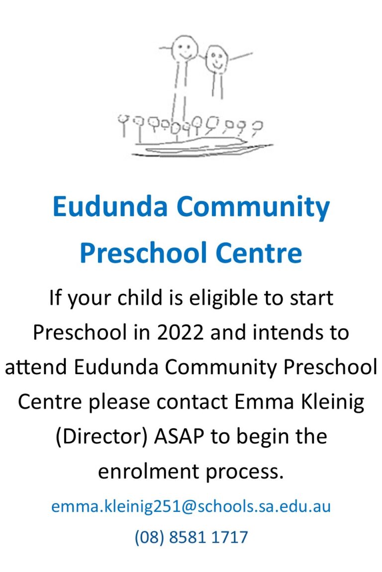 Eudunda Preschool - Register Now for 2022