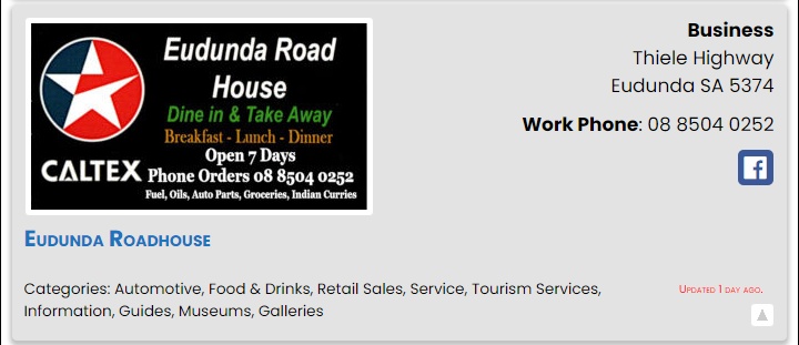 Eudunda Roadhouse - ECBAT Business Member