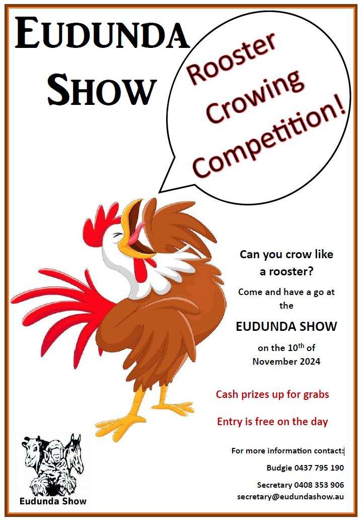 Eudunda Show 2024 - Rooster Crowing Competition