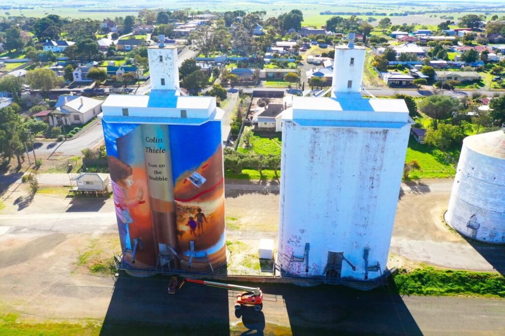 Eudunda Silo Art - Drone View