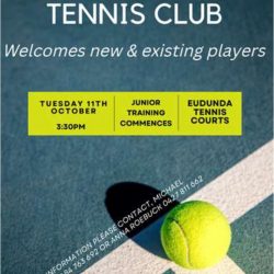 Eudunda Tennis Club – Welcome & Junior Training Starts 11th Oct 2022