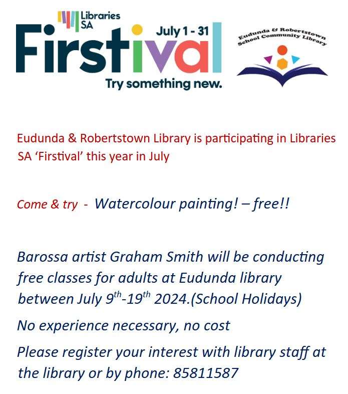 Firstival - Try Something New - Watercolour painting 9th - 19th July 2024