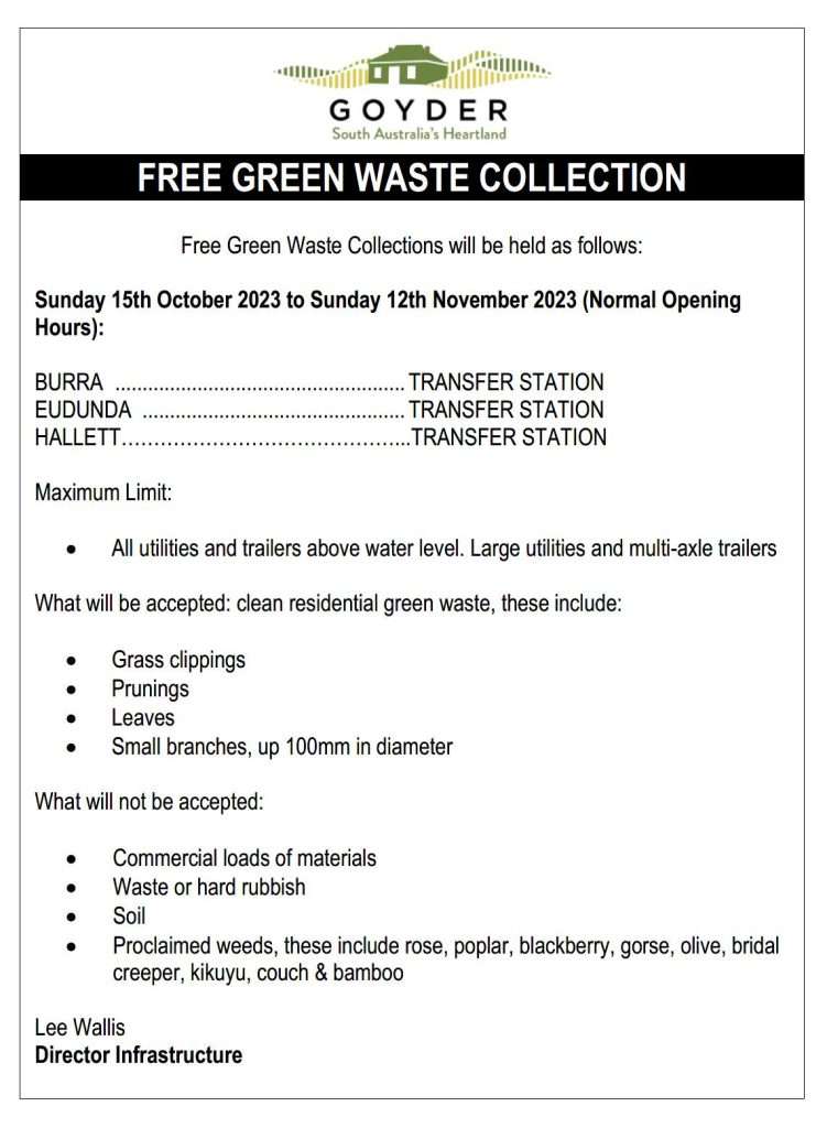 Free Green Waste Collection Oct - Nov 2023