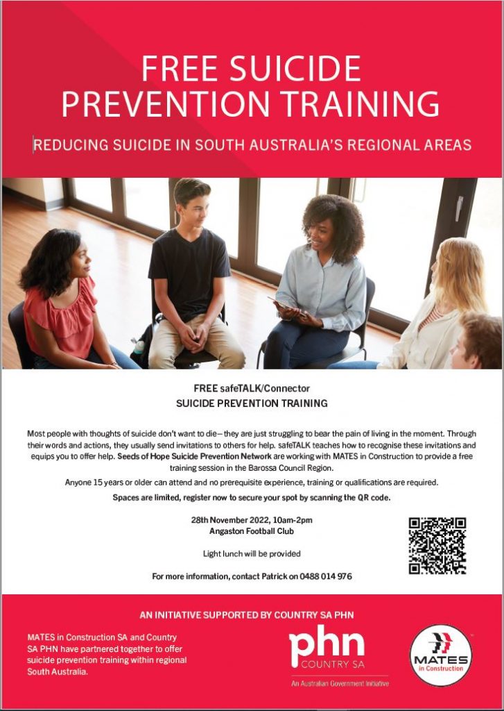 Free Suicide Prevention Training - 28th Nov 2022