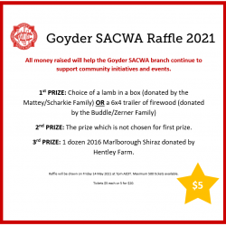 Goyder SACWA Raffle 2021