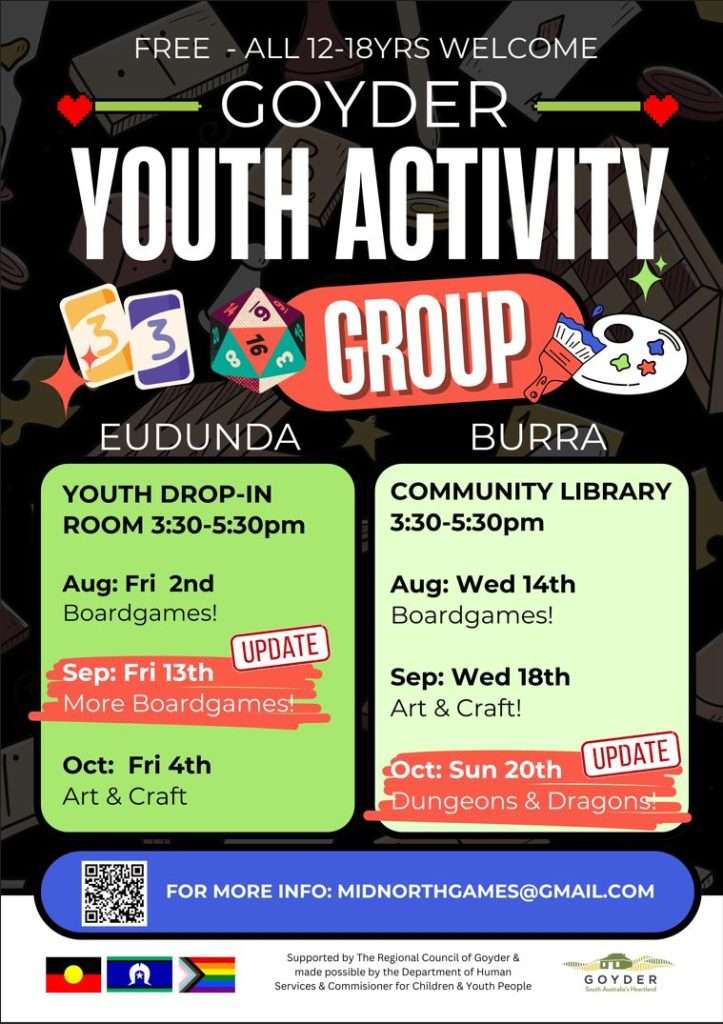 Goyder Youth Activity Group Aug-Oct 2024