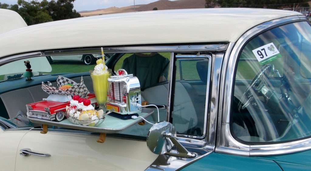 Grant & Kat Koidos with their 1955 Pontiac at the Drive In