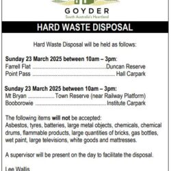 HARD WASTE DISPOSAL – Sunday, 23 March 2024 at Point Pass