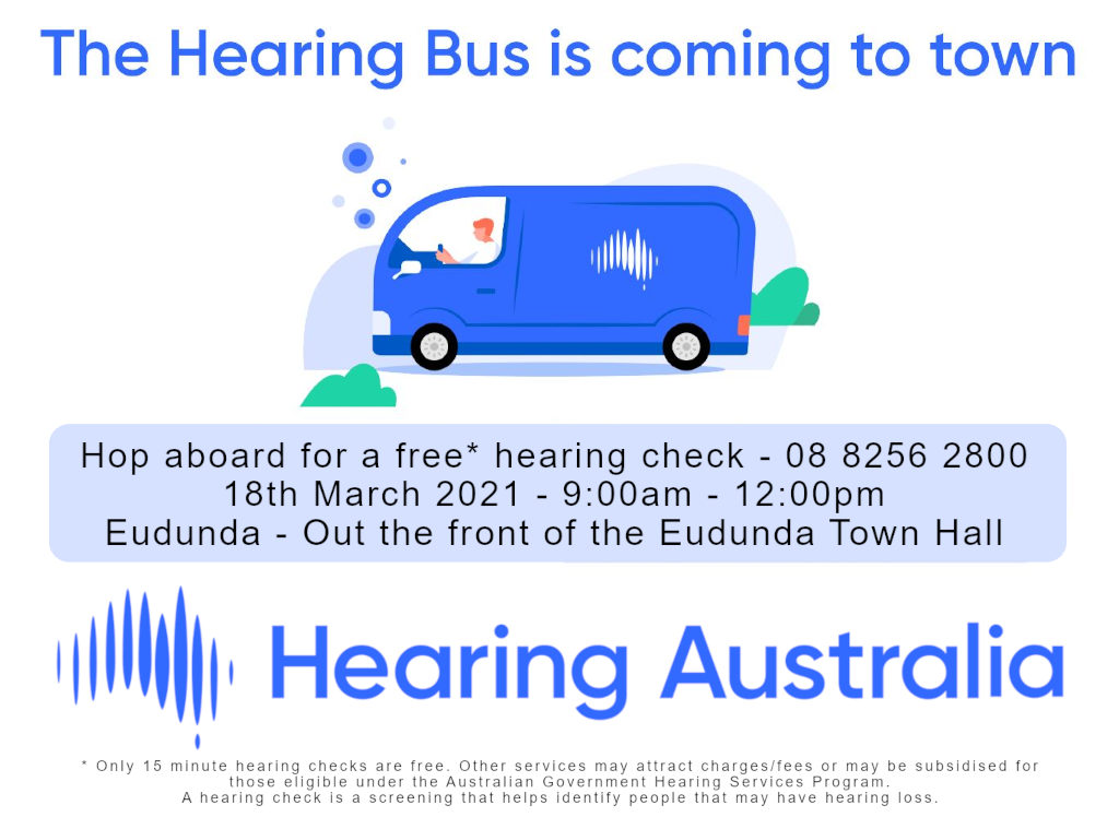 Hearing Australia Bus - Coming To Eudunda