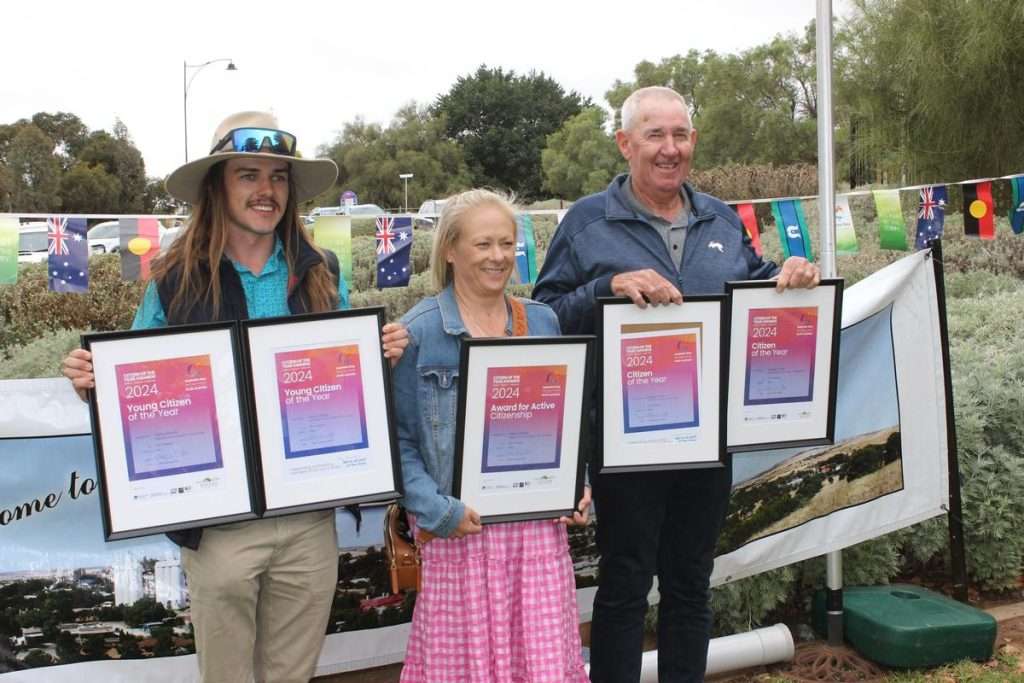 Henry Schutz, Alison Schutz and Greg Post Showing of their awards