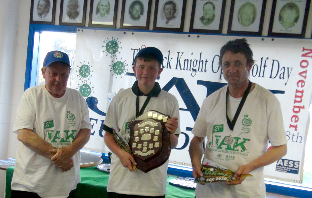 JAK Golf Father and Son Winners - Seth and John Hodgson presented by Phil Timmis (Jnr)