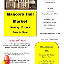 Manoora Hall Market on 13th June 2021