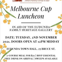 Bookings Necessary for Melbourne Cup Luncheon – Eudunda 2nd Nov 2021
