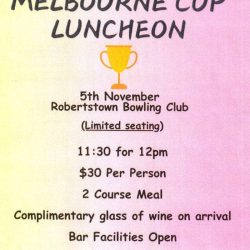 Book Now For Melbourne Cup Luncheon – Robertstown 5th Nov 2024