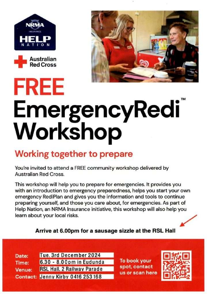 Red Cross & NRMA - FREE EmergencyRedi Workshop 3rd Dec 2024