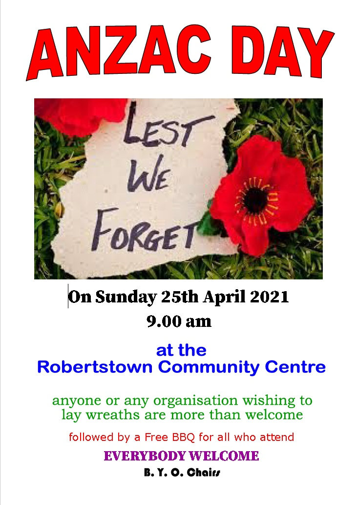 Robertstown ANZAC Service 2021 - poster