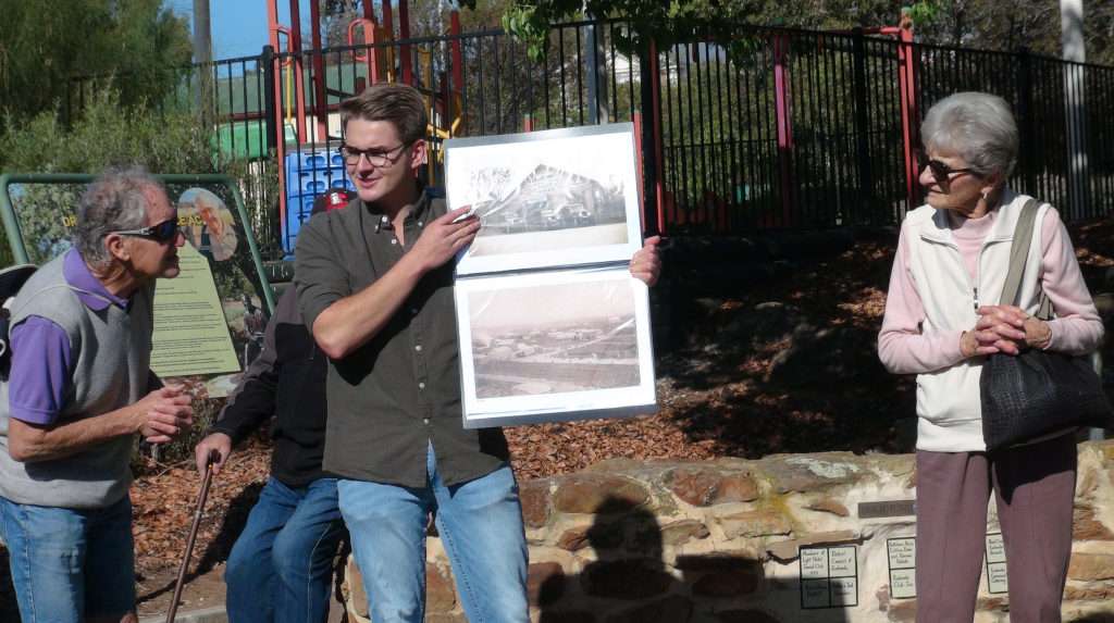 Samuel Doering Shows an old photo of H.E. Jenke's Garage