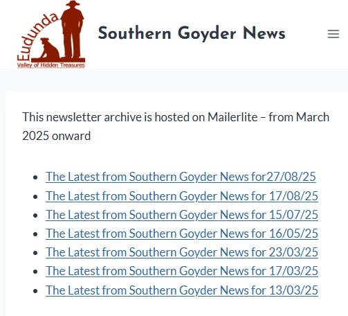 Southern Goyder Newsletter Mailerlite News Links