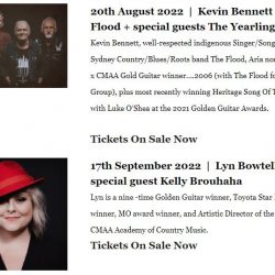 The Barn at Wombat Flat – Kevin Bennett & The Flood Plus The Yearlings Sat 20th Aug 2022