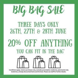 ‘Big Bag Sale’ At Eudunda Chemist – Three Days Only – 26th, 27th & 28th June 2024