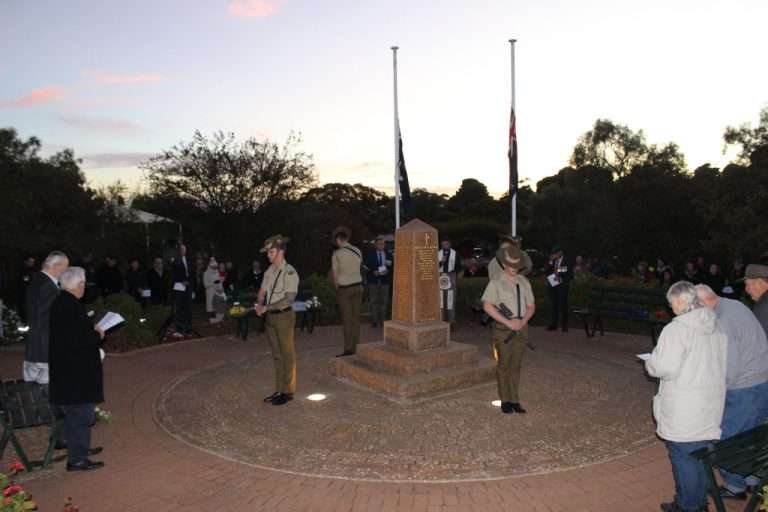 Troops from the Australian Army 7th Battalion formed a catafalque guard at the Cenotaph during the service